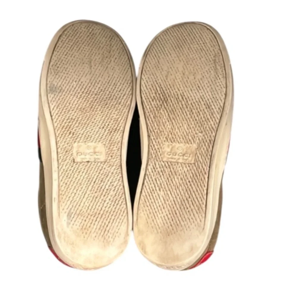 Authentic Gucci luxury designer signature Web suede leather slip on sneakers 13 - Picture 15 of 16